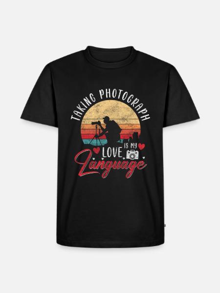 Camera Photography Lens Heartbeat - Men's Premium Organic T-Shirt - black