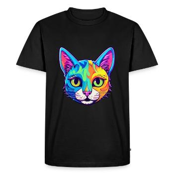 Bombay Cat Breed Aquarelle Cartoon Kawaii Pet - T-shirt Premium bio Homme - noir - Devant - Nico (187cm)