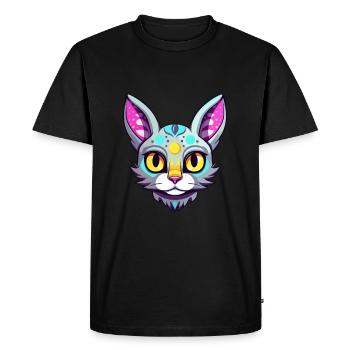 Égyptien Mau Cat race aquarelle dessin animé Kawaii - T-shirt Premium bio Homme - noir - Devant - Nico (187cm)