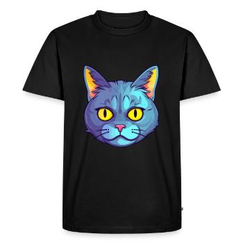 Californie chat pailleté aquarelle dessin animé Kawaii - T-shirt Premium bio Homme - noir - Devant - Nico (187cm)