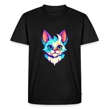 Australian Spotted Mist Cat Colorful Cartoon Kawai - Men's Premium Organic T-Shirt - black - Front - Nico (187cm)