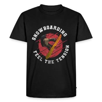 Snowboard Mountain Winter Holidays - Men's Premium Organic T-Shirt - black - Front - Nico (187cm)