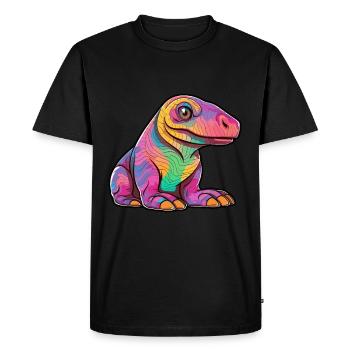 Komodo Dragon Aquarelle Colorée Dessin Animé Kawaii A - T-shirt Premium bio Homme - noir - Devant - Nico (187cm)