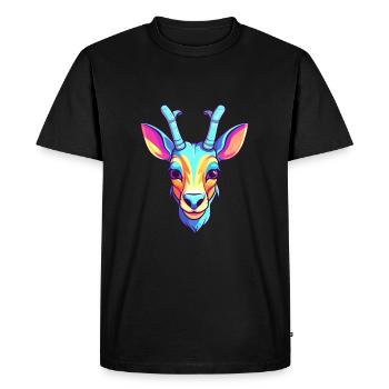 Antelope Colorful Watercolor Cartoon Kawaii Animal - Men's Premium Organic T-Shirt - black - Front - Nico (187cm)