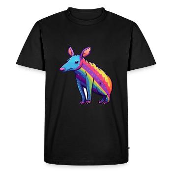 Aardvark Aquarelle Colorée Dessin Animé Kawaii Animal - T-shirt Premium bio Homme - noir - Devant - Nico (187cm)