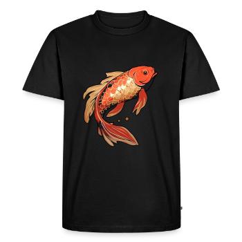 Koi Fish Japanese Carp Pond - T-shirt Premium bio Homme - noir - Devant - Nico (187cm)