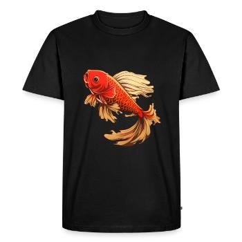 Koi Fish Japanese Carp Pond - T-shirt Premium bio Homme - noir - Devant - Nico (187cm)