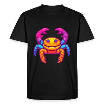Crab Colorful Watercolor Cartoon Kawaii Animal - Men's Premium Organic T-Shirt - black - Front - Nico (187cm)