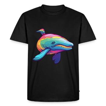 Baleine Aquarelle Colorée Dessin Animé Kawaii Animal - T-shirt Premium bio Homme - noir - Devant - Nico (187cm)
