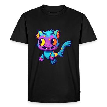 Catfish Colorful Watercolor Cartoon Kawaii Animal - Men's Premium Organic T-Shirt - black - Front - Nico (187cm)