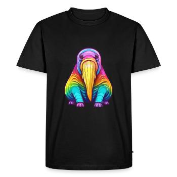 Morse aquarelle colorée dessin animé Kawaii Animal - T-shirt Premium bio Homme - noir - Devant - Nico (187cm)