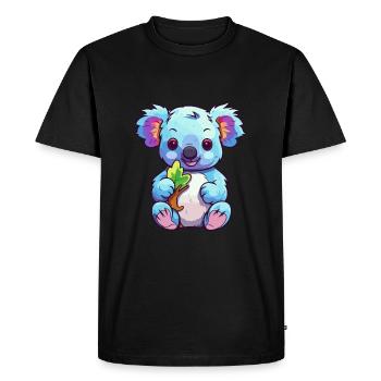 Koala Buntes Aquarell Cartoon Kawaii Tier - Männer Premium Bio T-Shirt - Schwarz - Vorne - Nico (187cm)