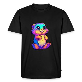 Gopher coloré aquarelle dessin animé Kawaii Animal - T-shirt Premium bio Homme - noir - Devant - Nico (187cm)