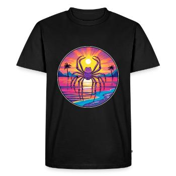 Araignée Aquarelle Colorée Dessin Animé Kawaii Animal - T-shirt Premium bio Homme - noir - Devant - Nico (187cm)