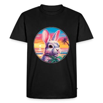 Lapin Aquarelle Colorée Dessin Animé Kawaii Animal - T-shirt Premium bio Homme - noir - Devant - Nico (187cm)