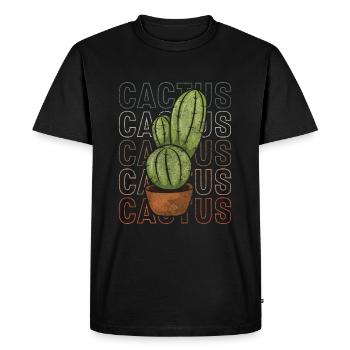 Cactus Sun Mexico Hug - Men's Premium Organic T-Shirt - black - Front - Nico (187cm)