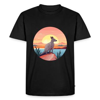 Aardvark Aquarelle Colorée Dessin Animé Kawaii Animal - T-shirt Premium bio Homme - noir - Devant - Nico (187cm)