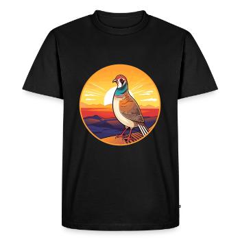 Partridge Colorful Watercolor Cartoon Kawaii Pet - Men's Premium Organic T-Shirt - black - Front - Nico (187cm)