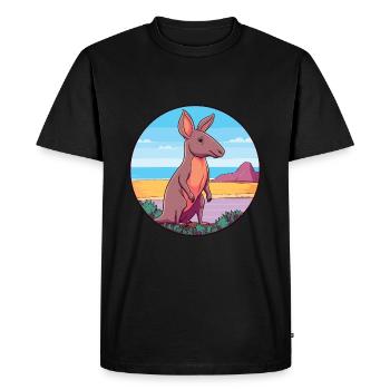 Aardvark aquarelle dessin animé Kawaii Clipart Animal - T-shirt Premium bio Homme - noir - Devant - Nico (187cm)