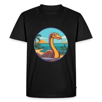Cobra aquarelle dessin animé Kawaii Clipart Animal - T-shirt Premium bio Homme - noir - Devant - Nico (187cm)