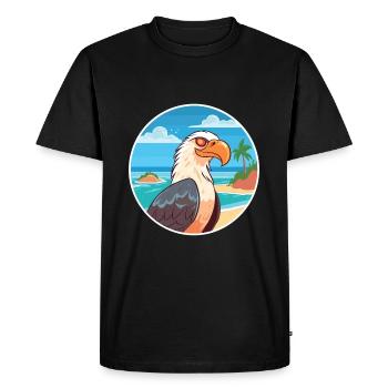 Aigle aquarelle dessin animé Kawaii Clipart Animal - T-shirt Premium bio Homme - noir - Devant - Nico (187cm)