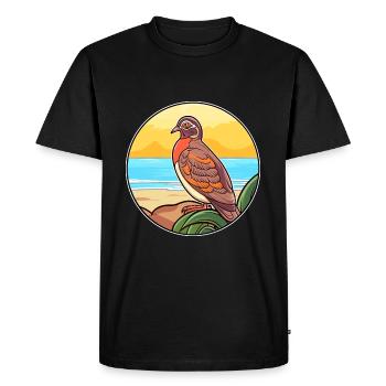 Partridge Watercolor Cartoon Kawaii Clipart Animal - Men's Premium Organic T-Shirt - black - Front - Nico (187cm)