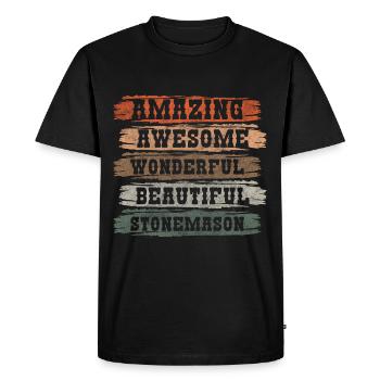 Stonemason Work Craft Craftsman - Men's Premium Organic T-Shirt - black - Front - Nico (187cm)