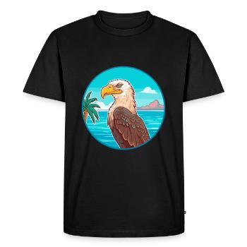 Aigle aquarelle dessin animé Kawaii Clipart Animal - T-shirt Premium bio Homme - noir - Devant - Nico (187cm)