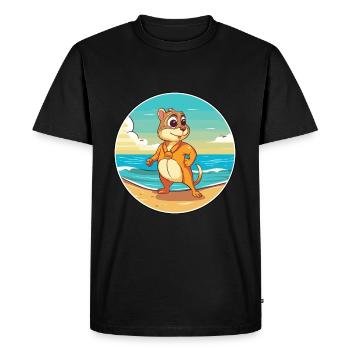 Tamia aquarelle dessin animé Kawaii Clipart Animal - T-shirt Premium bio Homme - noir - Devant - Nico (187cm)