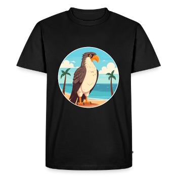 Hawk Watercolor Cartoon Kawaii Clipart Animal - Men's Premium Organic T-Shirt - black - Front - Nico (187cm)