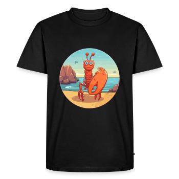 Homard aquarelle dessin animé Kawaii Clipart Animal - T-shirt Premium bio Homme - noir - Devant - Nico (187cm)