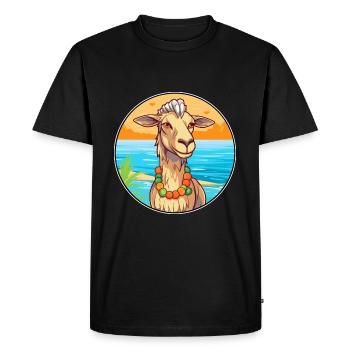 Chèvre aquarelle dessin animé Kawaii Clipart Animal - T-shirt Premium bio Homme - noir - Devant - Nico (187cm)
