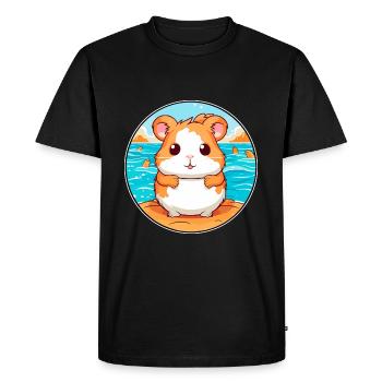 Hamster aquarelle dessin animé Kawaii Clipart Animal - T-shirt Premium bio Homme - noir - Devant - Nico (187cm)