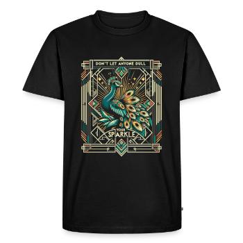 Magnifique Paon : Éclat Déco - T-shirt Premium bio Homme - noir - Devant - Nico (187cm)