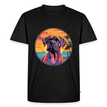 Alpine Mastiff Dog Breed Colorful Cartoon Watercol - Men's Premium Organic T-Shirt - black - Front - Nico (187cm)
