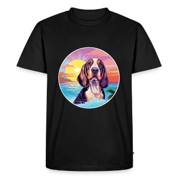 Basset Bleu De Gascogne Race De Chien Coloré Cartoon - T-shirt Premium bio Homme - noir - Devant - Nico (187cm)
