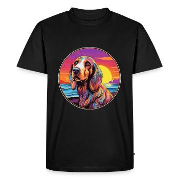 Basset Fauve De Bretagne Race De Chien Coloré Cartoo - T-shirt Premium bio Homme - noir - Devant - Nico (187cm)