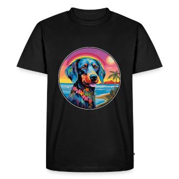 Cao De Gado Transmontano Race De Chien Coloré Cartoo - T-shirt Premium bio Homme - noir - Devant - Nico (187cm)