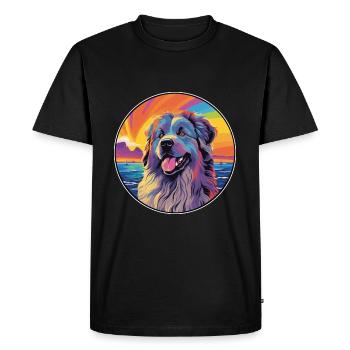 Chien de berger caucasien race Dessin animé coloré Wate - T-shirt Premium bio Homme - noir - Devant - Nico (187cm)