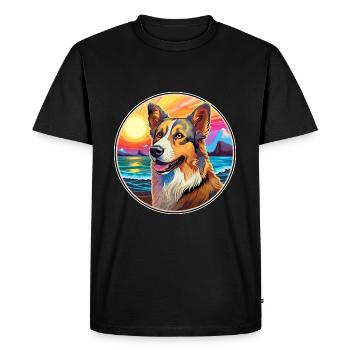 Bucovine Berger Chien Race Coloré Dessin Animé Eau - T-shirt Premium bio Homme - noir - Devant - Nico (187cm)