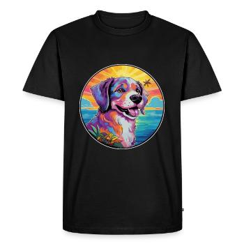 Cao De Castro Laboreiro Race De Chien Coloré Dessin Animé - T-shirt Premium bio Homme - noir - Devant - Nico (187cm)