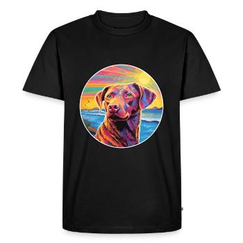 Baie de Chesapeake Retriever race de chien coloré Cartoo - T-shirt Premium bio Homme - noir - Devant - Nico (187cm)
