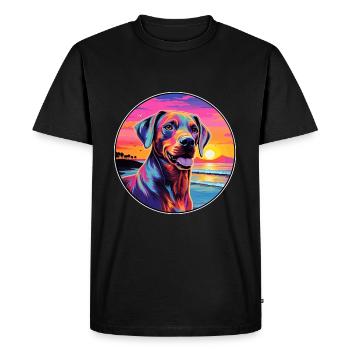 Cimarron Uruguayo Dog Breed Colorful Cartoon Water - Men's Premium Organic T-Shirt - black - Front - Nico (187cm)