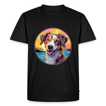 Danois Suédois Farmdog Race Chien Coloré Cartoon - T-shirt Premium bio Homme - noir - Devant - Nico (187cm)