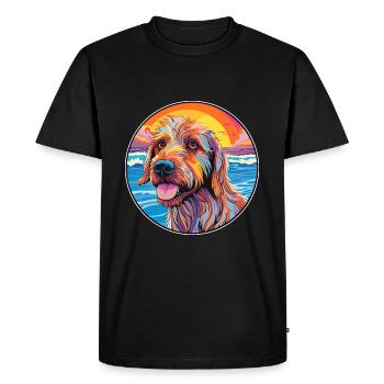 Griffon Fauve De Bretagne Race De Chien Coloré Carto - T-shirt Premium bio Homme - noir - Devant - Nico (187cm)