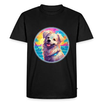 Hygenhund chien race coloré dessin animé aquarelle - T-shirt Premium bio Homme - noir - Devant - Nico (187cm)