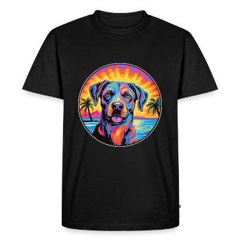 Kai Ken chien race coloré dessin animé aquarelle - T-shirt Premium bio Homme - noir - Devant - Nico (187cm)