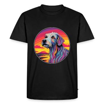 Irish Wolfhound Dog Breed Colorful Cartoon Waterco - Men's Premium Organic T-Shirt - black - Front - Nico (187cm)
