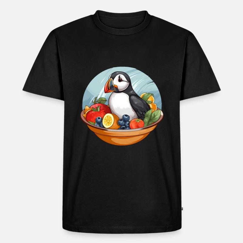 Papageientaucher - Männer Premium Bio T-Shirt - Schwarz