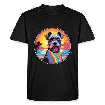 Mittelschnauze Dog Breed Colorful Cartoon Watercol - Men's Premium Organic T-Shirt - black - Front - Nico (187cm)